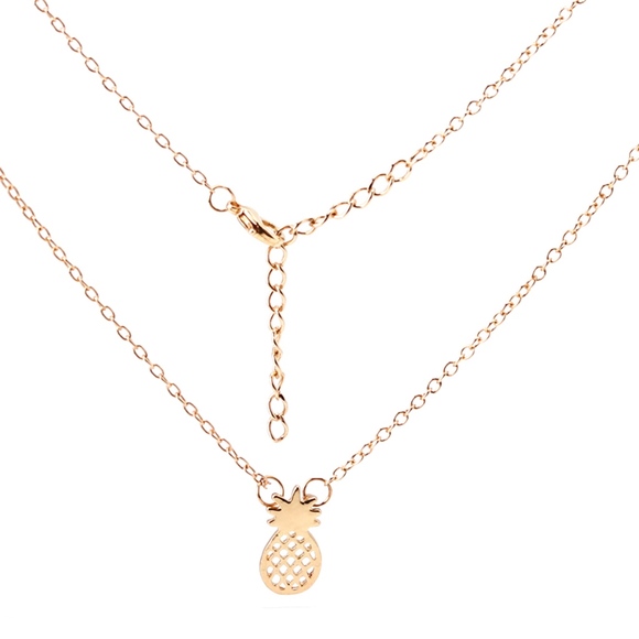 Gold Pineapple Dainty Delicate Pendant Necklace - Picture 2 of 8